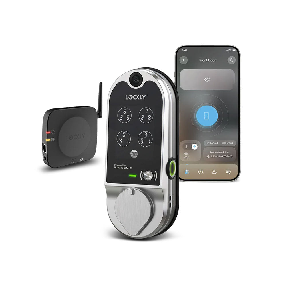 Lockly - PGD798 - Vision Doorbell Video Camera Smart Lock - Fingerprint Biometric Keypad - Remote App Control - Vision Deadbolt Edition