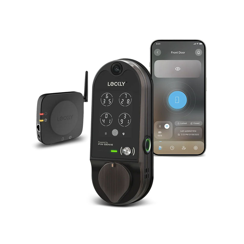 Lockly - PGD798 - Vision Doorbell Video Camera Smart Lock - Fingerprint Biometric Keypad - Remote App Control - Vision Deadbolt Edition