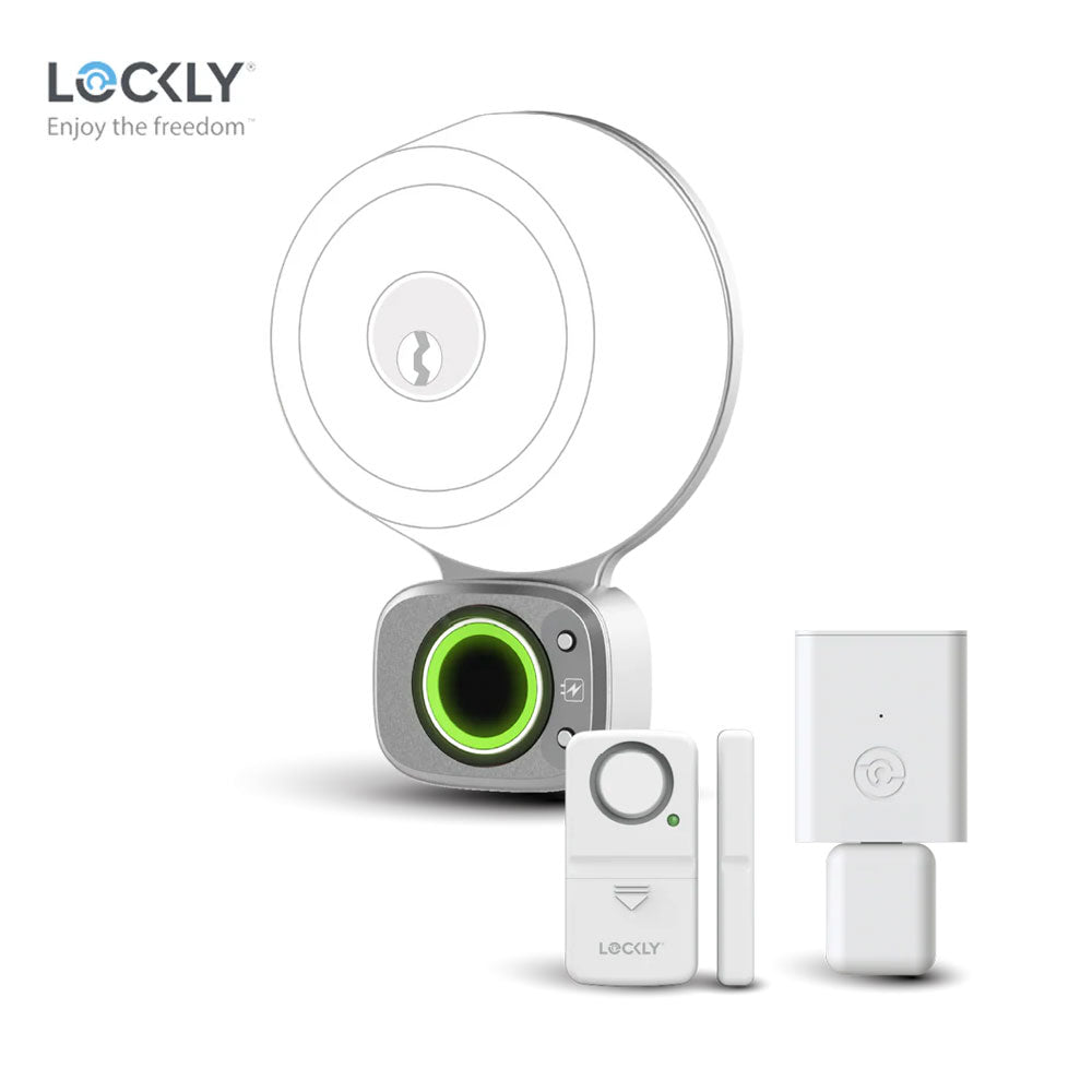 Lockly Access Touch Retrofit Smart Lock with Secure Link Wi-Fi Hub for Matter Compatible Locks and Window Alarm