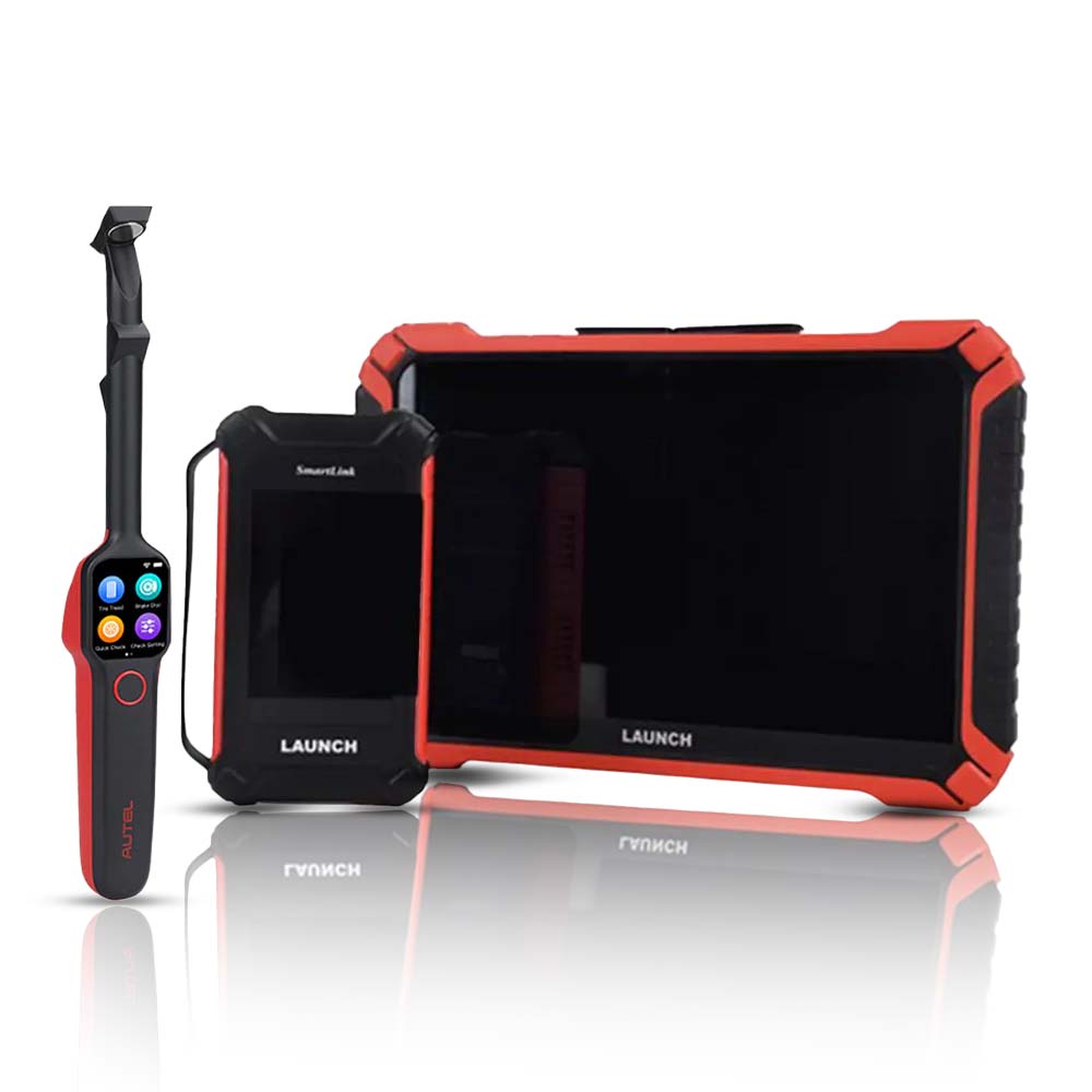 Launch - X-431 Throttle V Diagnostic Scan Tool with Autel MaxiTPMS TBE200 Laser Tread Depth and Brake Disc Examiner