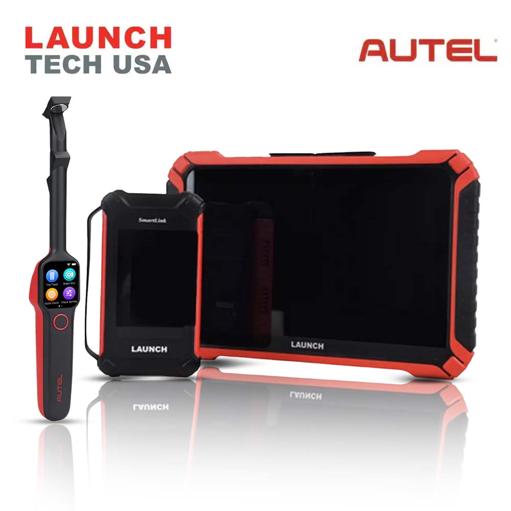 Launch - X-431 Throttle V Diagnostic Scan Tool with Autel MaxiTPMS TBE200 Laser Tread Depth and Brake Disc Examiner