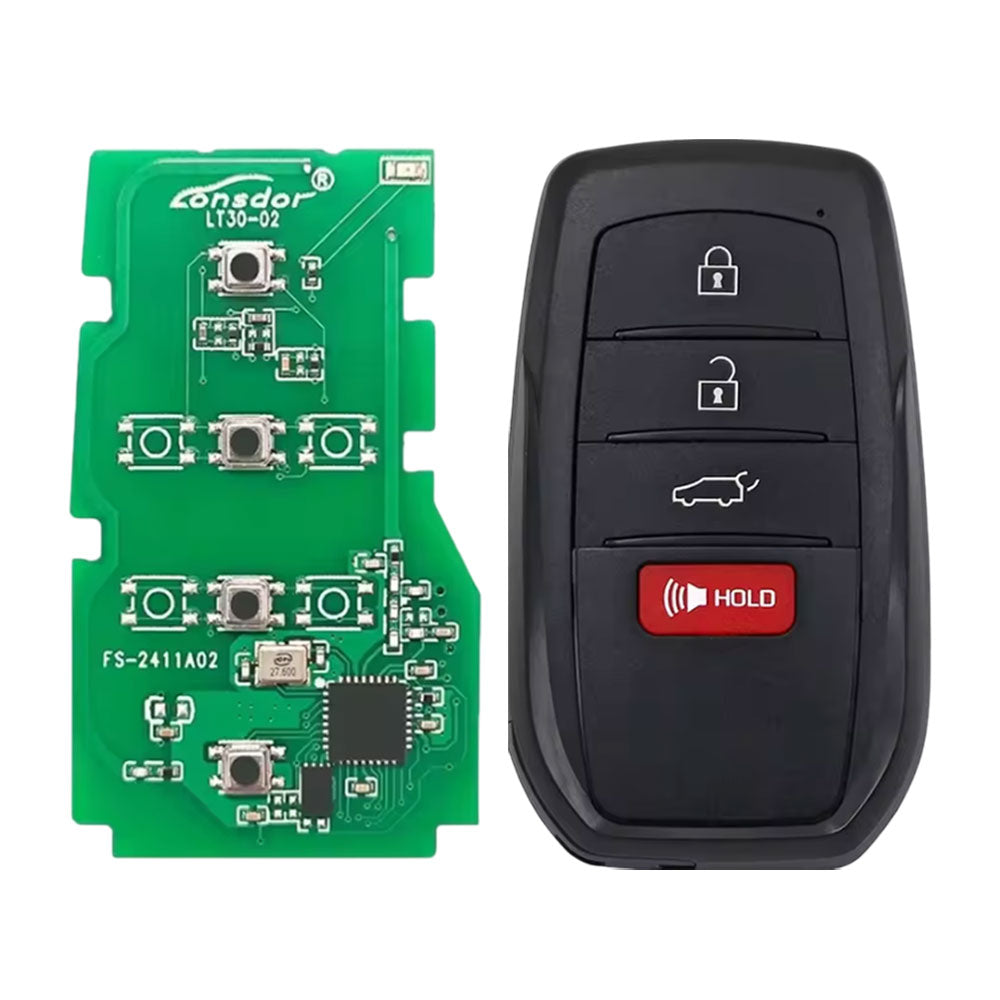 Lonsdor - LT30-02 - Universal Smart Key PCB Board and Shell for Toyota/Lexus 4A-BA - 4 Buttons