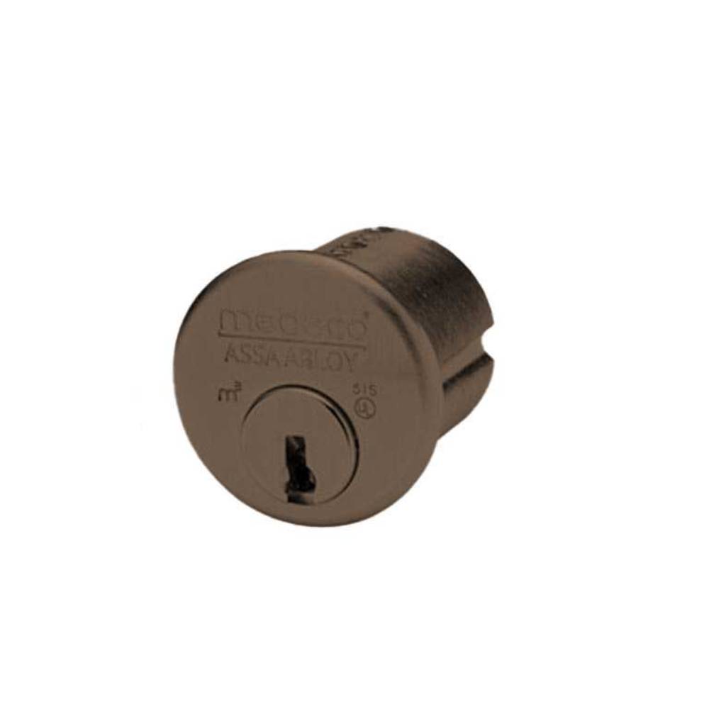 Medeco - 100200T-24-DLT-Z02 - Mortise Cylinder M3 with 6-Pin DL Keyway and 1-1/8 - CT-Z02 Adams Rite Cam - 24 (Dark Bronze)