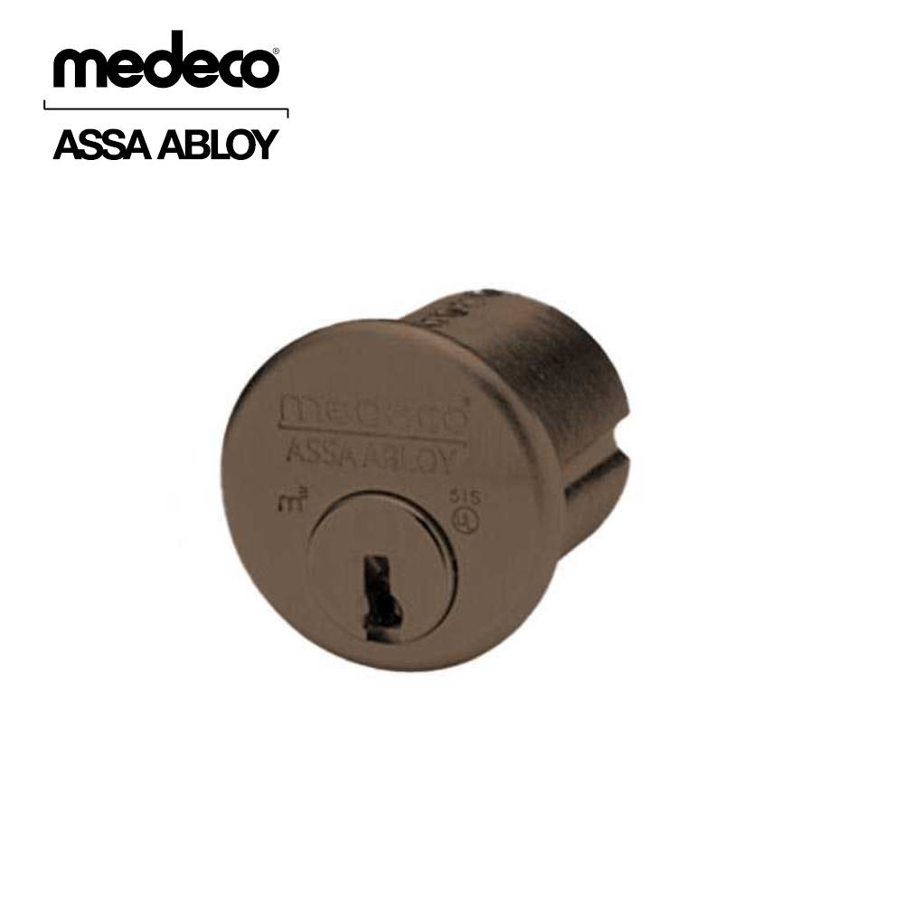 Medeco - 100200T-24-DLT-Z02 - Mortise Cylinder M3 with 6-Pin DL Keyway and 1-1/8 - CT-Z02 Adams Rite Cam - 24 (Dark Bronze)