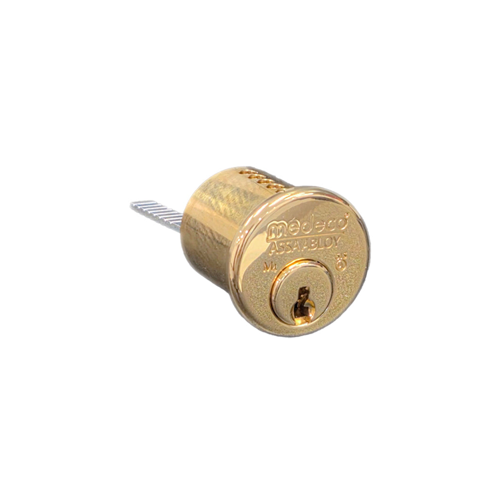 Medeco - 100400H - Rim Cylinder with Horizontal Tailpiece - M4 Technology - 1-1/8" - 44 Keyway - CT-Z05 Schlage Cam