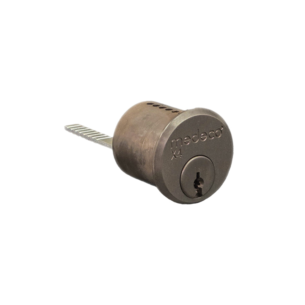 Medeco - 100400H - Rim Cylinder with Horizontal Tailpiece - X4 Technology - 1-1/8" - DGV Keyway