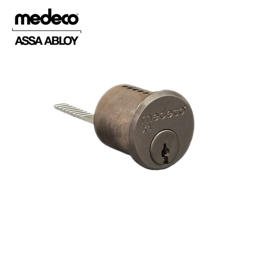 Medeco - 100400H - Rim Cylinder with Horizontal Tailpiece - X4 Technology - 1-1/8" - DGV Keyway