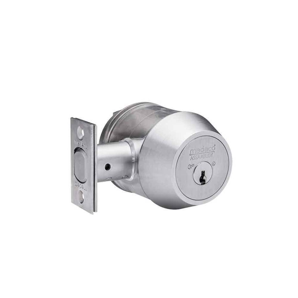 Medeco - 11C603T-26-DLT - Maxum Commercial Deadbolt with 6 Pin DL Keyway Single Cylinder and 2-3/8 Backset - M3 - 26 (Satin Chrome)
