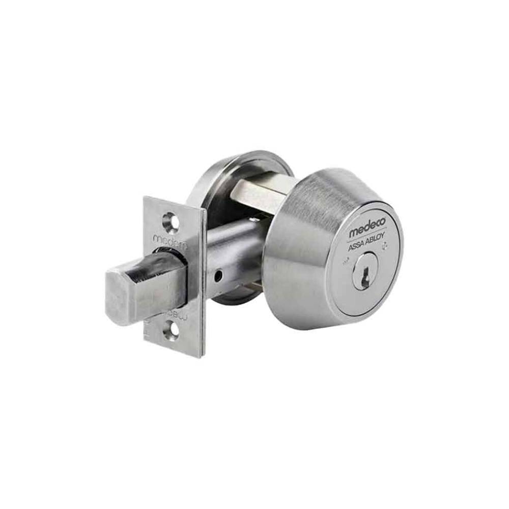 Medeco - 11C604J-26-DLT - Maxum Commercial Deadbolt with 6 Pin DL Keyway Single Cylinder and 2-3/4 Backset - M3 BiLevel - 26 (Satin Chrome)