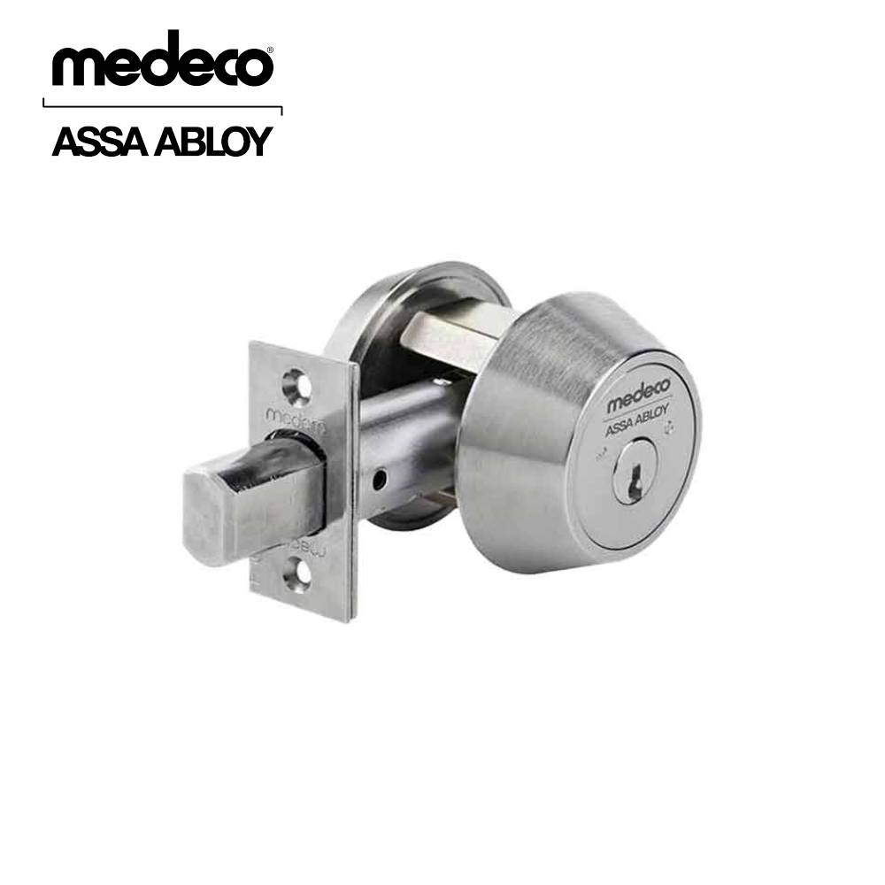 Medeco - 11C604J-26-DLT - Maxum Commercial Deadbolt with 6 Pin DL Keyway Single Cylinder and 2-3/4 Backset - M3 BiLevel - 26 (Satin Chrome)