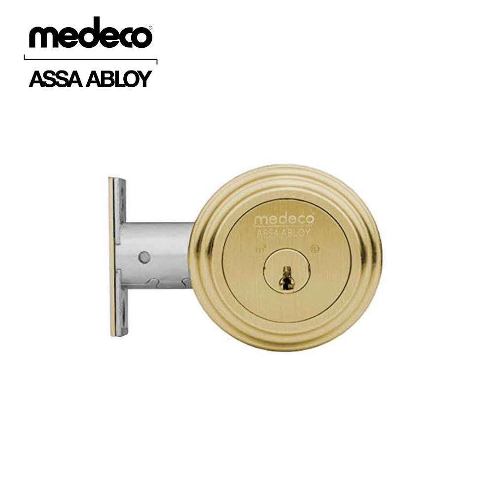 Medeco - 11C623J-05-DLT - Maxum Commercial Deadbolt with 6 Pin DL Keyway Double Cylinder and 2-3/8 Backset - M3 BiLevel - 05 (Bright Brass)