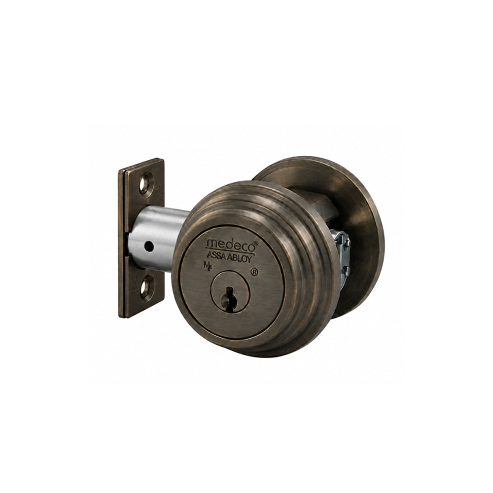 Medeco - 11R501 - Maxum Residential Deadbolt Lock - SFIC Single Cylinder with Bolt - 7 Pin - M4 BiLevel Technology - 44 Keyway
