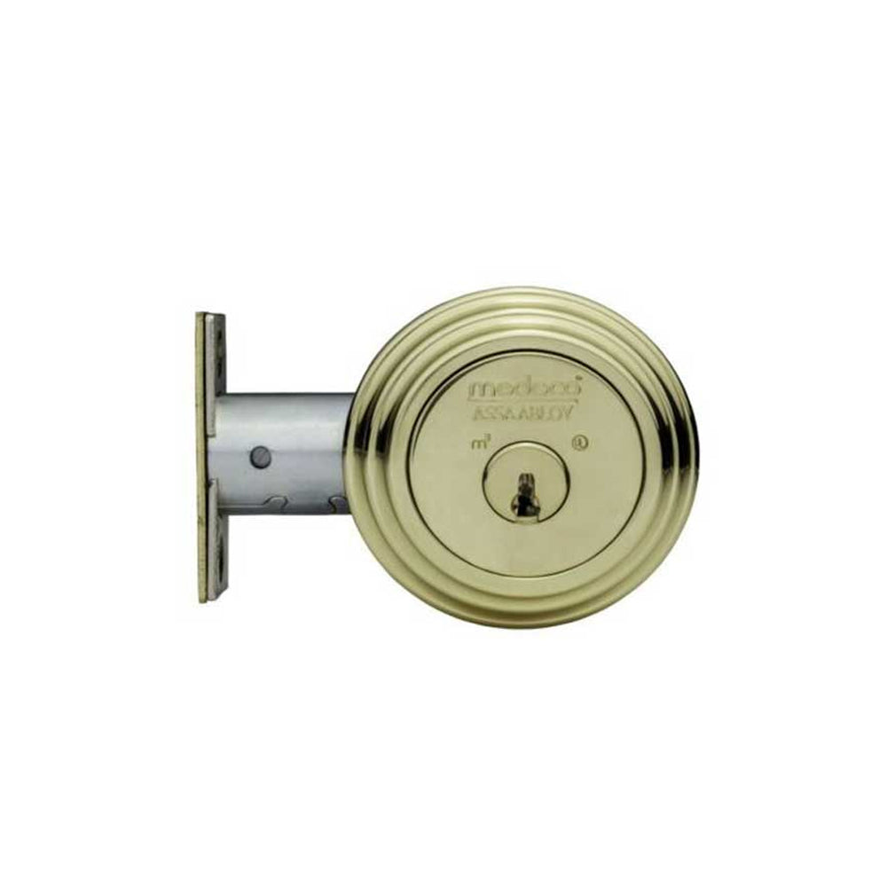 Medeco - 11R503T-05-DLT - Maxum Residential Deadbolt with 5 Pin DL Keyway Single Cylinder and 2 3/8 Backset - M3 - 05 (Bright Brass)