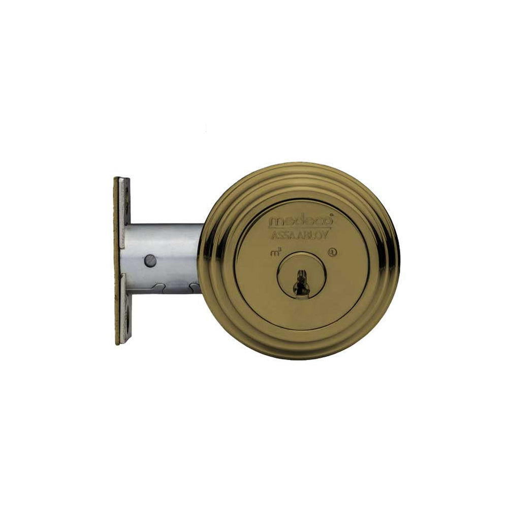 Medeco - 11R503T-09-DLT - Maxum Residential Deadbolt with 5 Pin DL Keyway Single Cylinder and 2 3/8 Backset - M3 - 09 (Antique Brass)