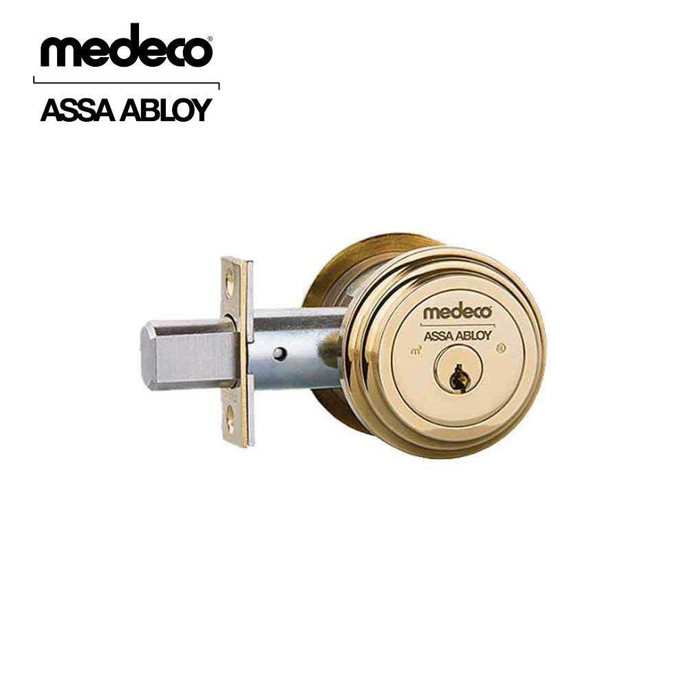 Medeco - 11R504J-05-DLT - Maxum Residential Deadbolt with 5 Pin DL Keyway Single Cylinder and 2 3/4 Backset - M3 BiLevel - 05 (Bright Brass)
