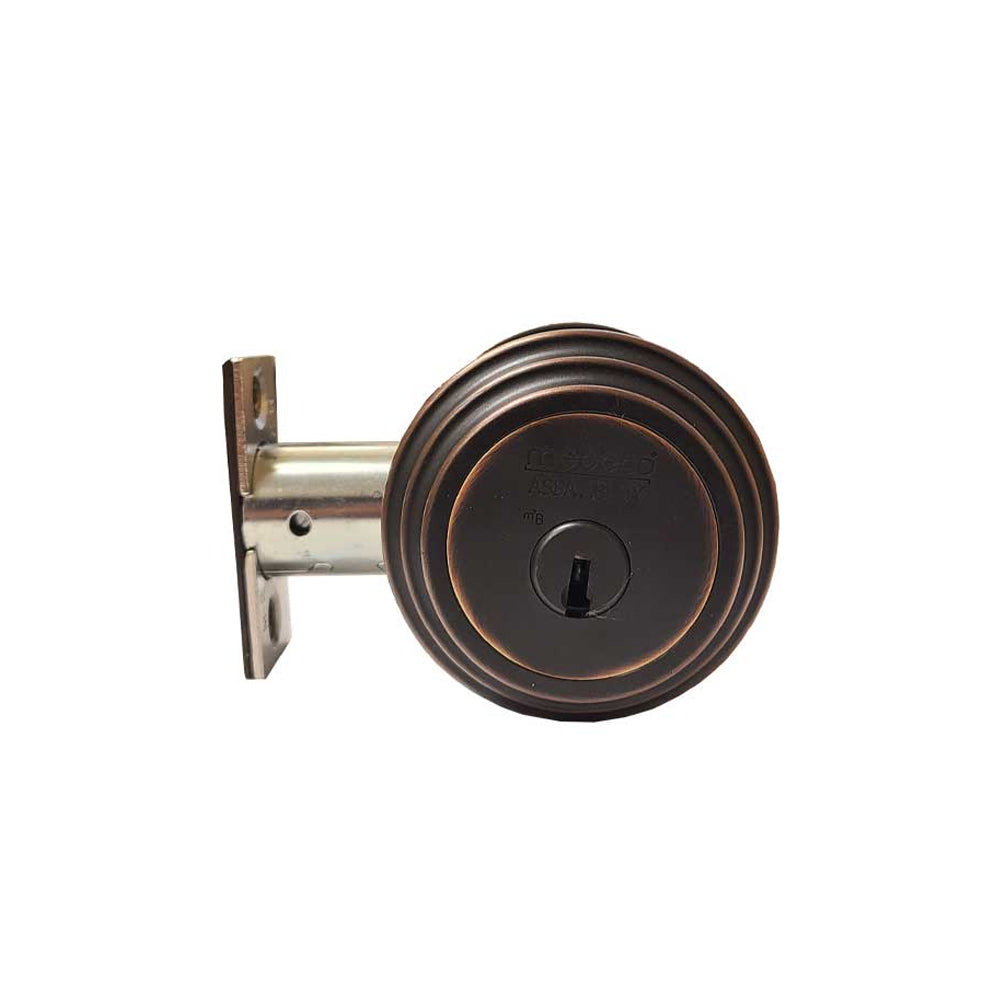 Medeco - 11R504J-10-DLT - Maxum Residential Deadbolt with 5 Pin DL Keyway Single Cylinder and 2 3/4 Backset - M3 BiLevel - 10 (Satin Brass Blackened)