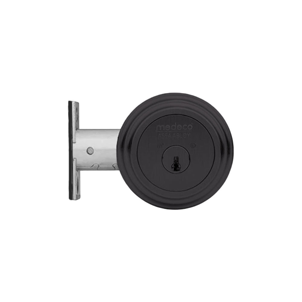 Medeco - 11R504T-24-DLN - Residential Deadbolt with 5 Pin DL Keyway Single Cylinder and 2-3/4" Backset - Dark Statuary Bronze Lacquered