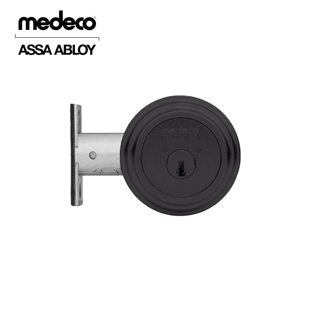 Medeco - 11R504T-24-DLN - Residential Deadbolt with 5 Pin DL Keyway Single Cylinder and 2-3/4" Backset - Dark Statuary Bronze Lacquered