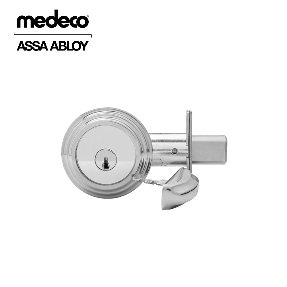 Medeco - 11R533T-26-DLQ - Maxum Residential Deadbolt with 5 Pin DL Keyway Captive Cylinder Sub-Assembled and 2 3/8 Backset - M3 - 26 (Satin Chrome)