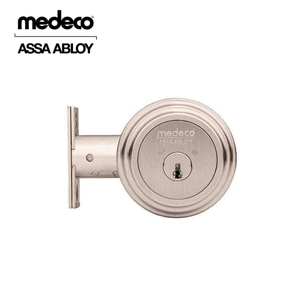 Medeco - 11R623J-19-DLT - Maxum Residential Deadbolt with 6 Pin DL Keyway Double Cylinder and 2-3/8 Backset - M3 BiLevel - 19 (Satin Nickel)