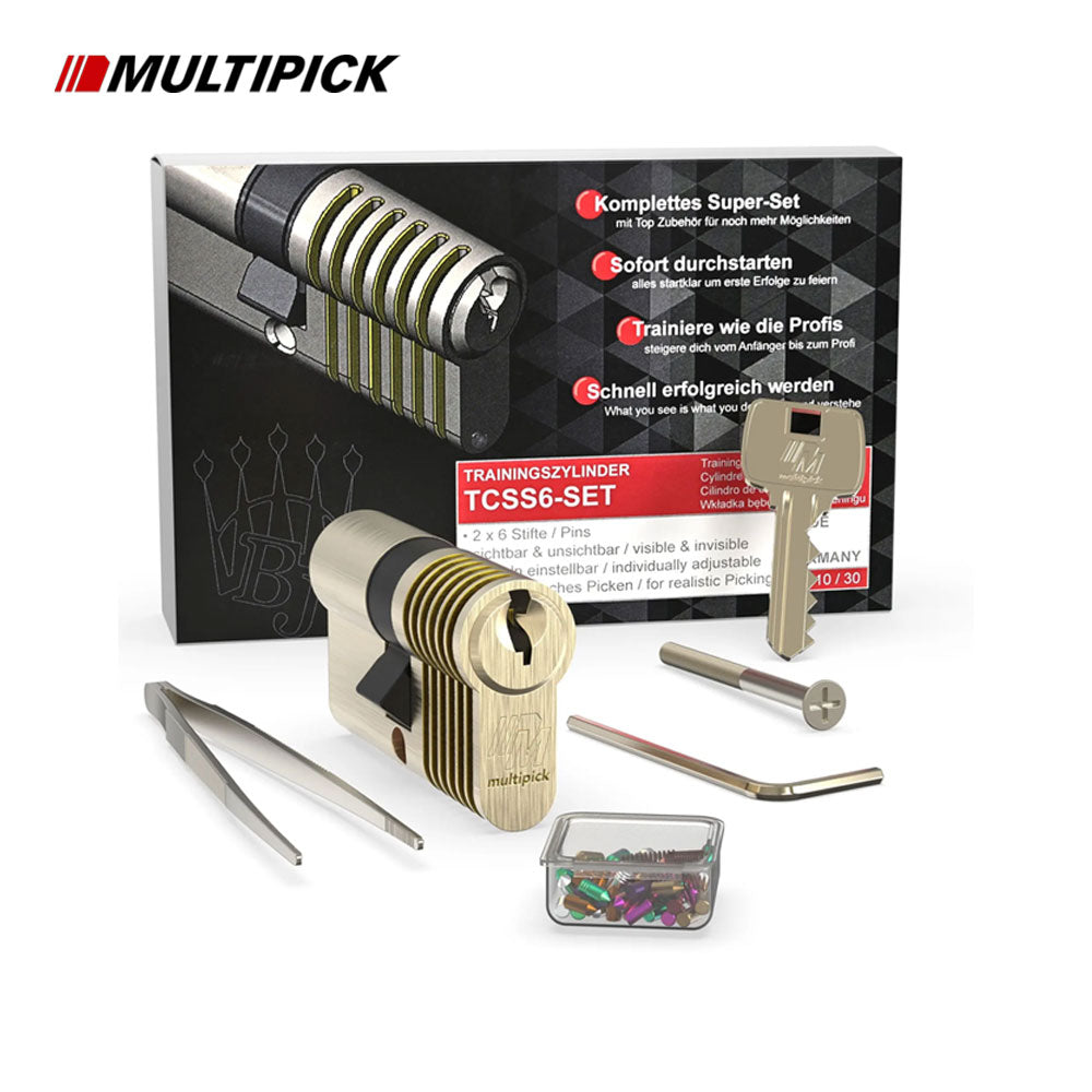Multipick - TCSS6-SET - Advanced Euro Profile Training Lock Set - 6 Pin