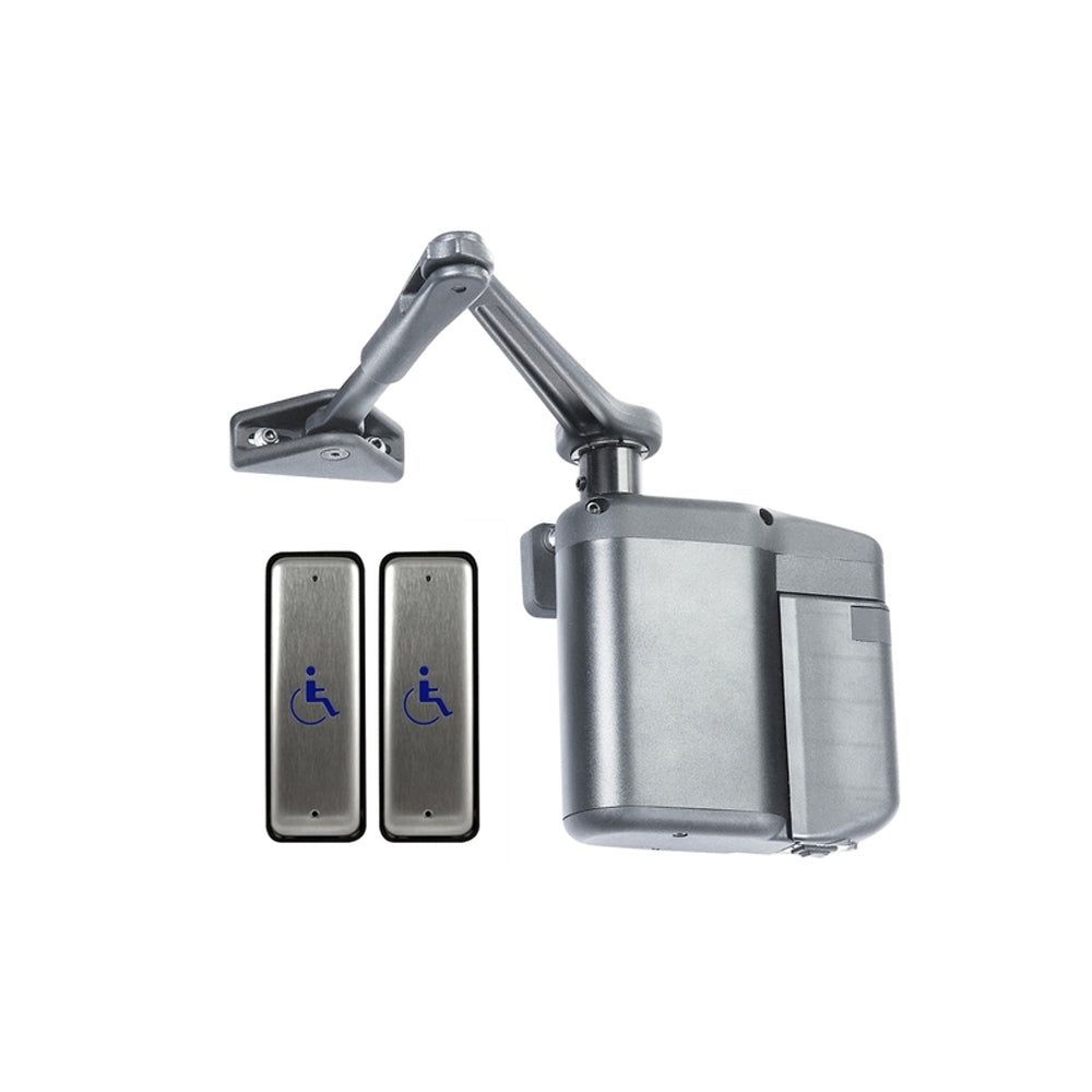 Norton - 5811XNPB - ADAEZ Pro Door Operator Kit with Two Square Push Buttons and Pull Side Regular Arm - Grade 1 - 689 (Aluminum)