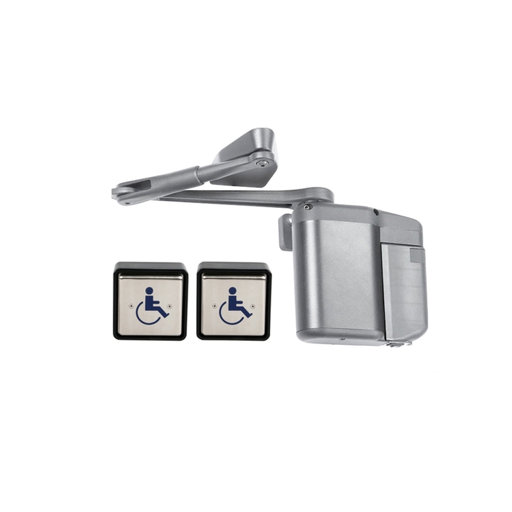 Norton - 5831xSQPB - ADAEZ Pro Door Operator Kit with Two Square Push Buttons and Push Side Regular Arm - Grade 1 - 689 (Aluminum)