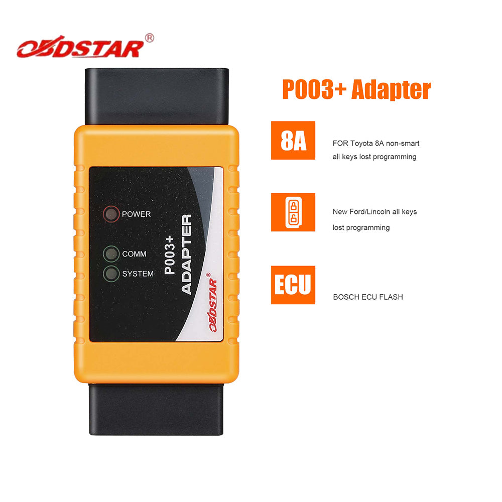 OBDSTAR P003+ Adapter Full Package with TOYOTA 8A Cable + Ford All Key Lost Cable for X300 DP Plus, X300 PRO4, MS80