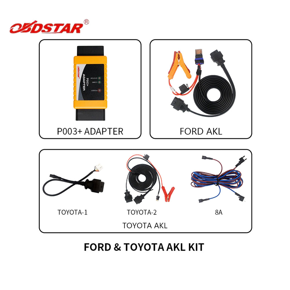 OBDSTAR P003+ Adapter Full Package with TOYOTA 8A Cable + Ford All Key Lost Cable for X300 DP Plus, X300 PRO4, MS80