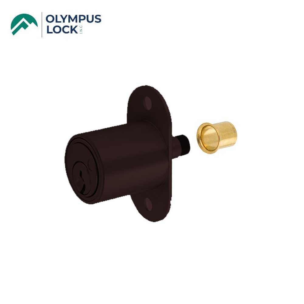 OLYMPUS LOCK - 300SD - Sliding Door Plunger Lock - 1 Inch Cylinder Length - 7/8 Inch Thickness - Optional Keying - Optional Color