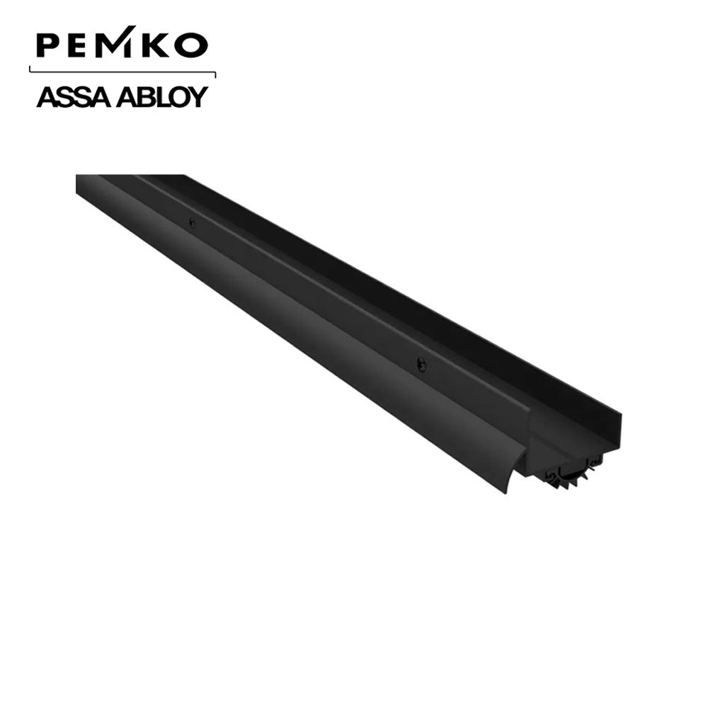 Pemko - 216 - Door Bottom Shoe with Rain Drip and Resin Thermal Break PemkoPrene Insert - 36 - Black Suede Powder Coat