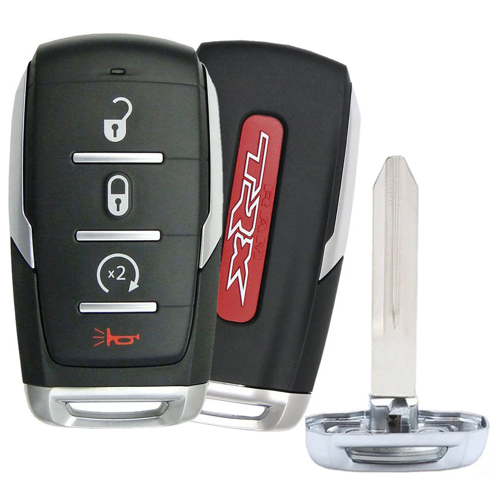 2021 - 2024 RAM 1500 TRX Smart Key 4B W/ Remote Start Fob FCC# OHT-4882056 - Silver Sides - 68462106AA