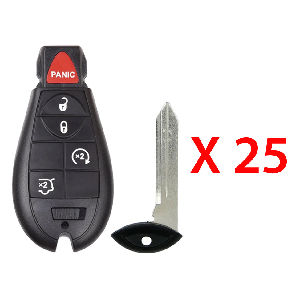 2011 - 2013 Jeep Grand Cherokee Smart Fobik Key 5B W/ Remote Start FCC# IYZ-C01C (25 Pack)