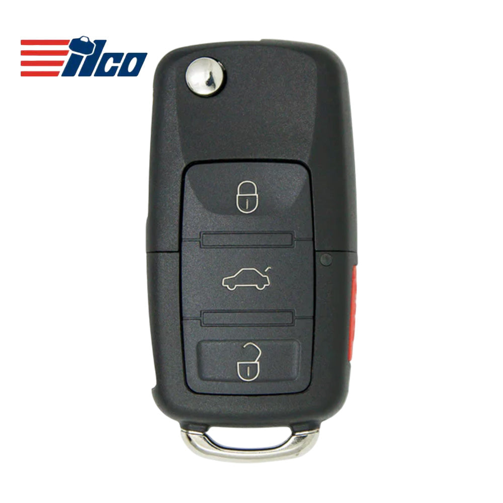 ILCO Aftermarket New Remote Flip Key Fob Compatible with Volkswagen 1998 1999 2000 2001 2002 4B PART# 1J0959753T