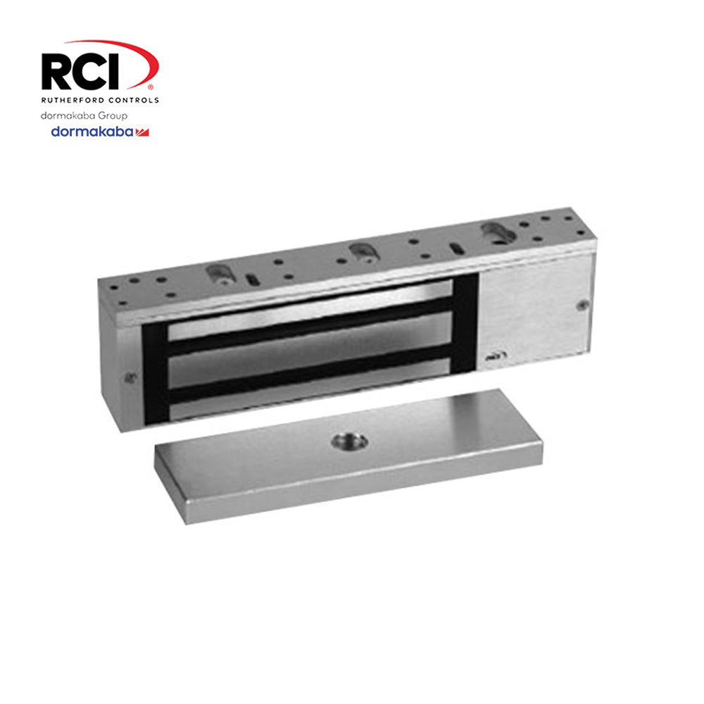 RCI 8310-28 - MultiMag Electromagnetic Lock With Single Door Status Sensor - 12/24VDC - 28 (Brushed Aluminum-689)