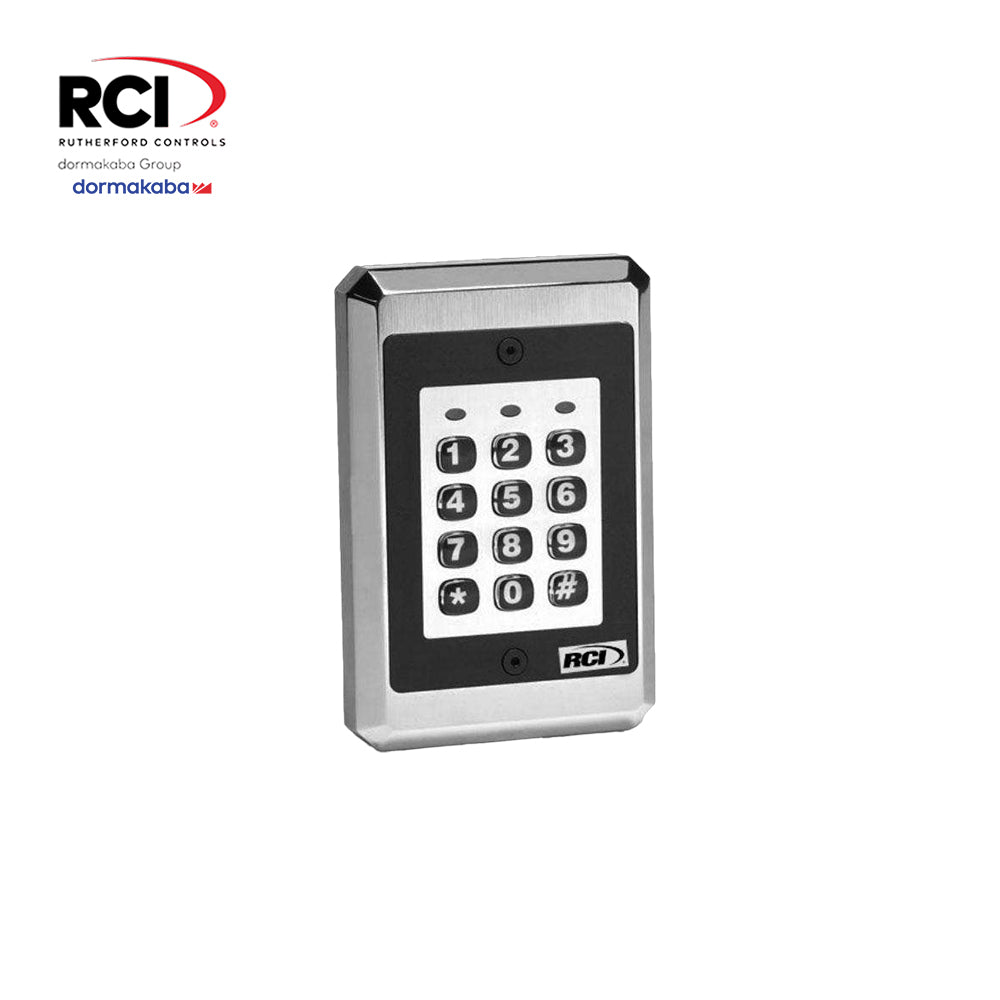 RCI 9212ILW-32D - Interior or Exterior Illuminated Keypad with Flush Mount Applications Standalone - 12/24VAC/DC - 32D (Satin Stainless Steel-630)