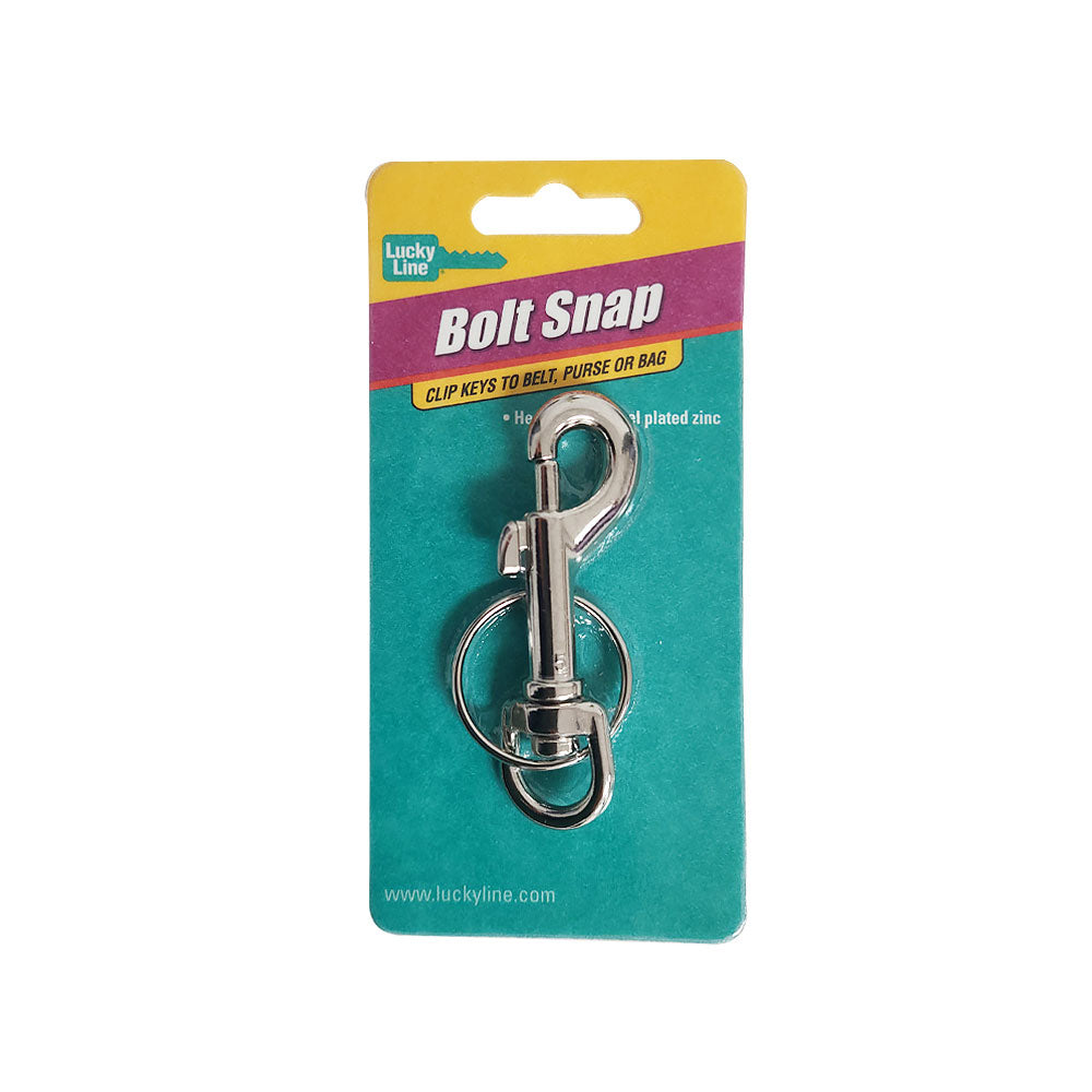 Lucky Line - 45101 - Bolt Snap with Nickel-Plated Split Key Ring - 1 Pack
