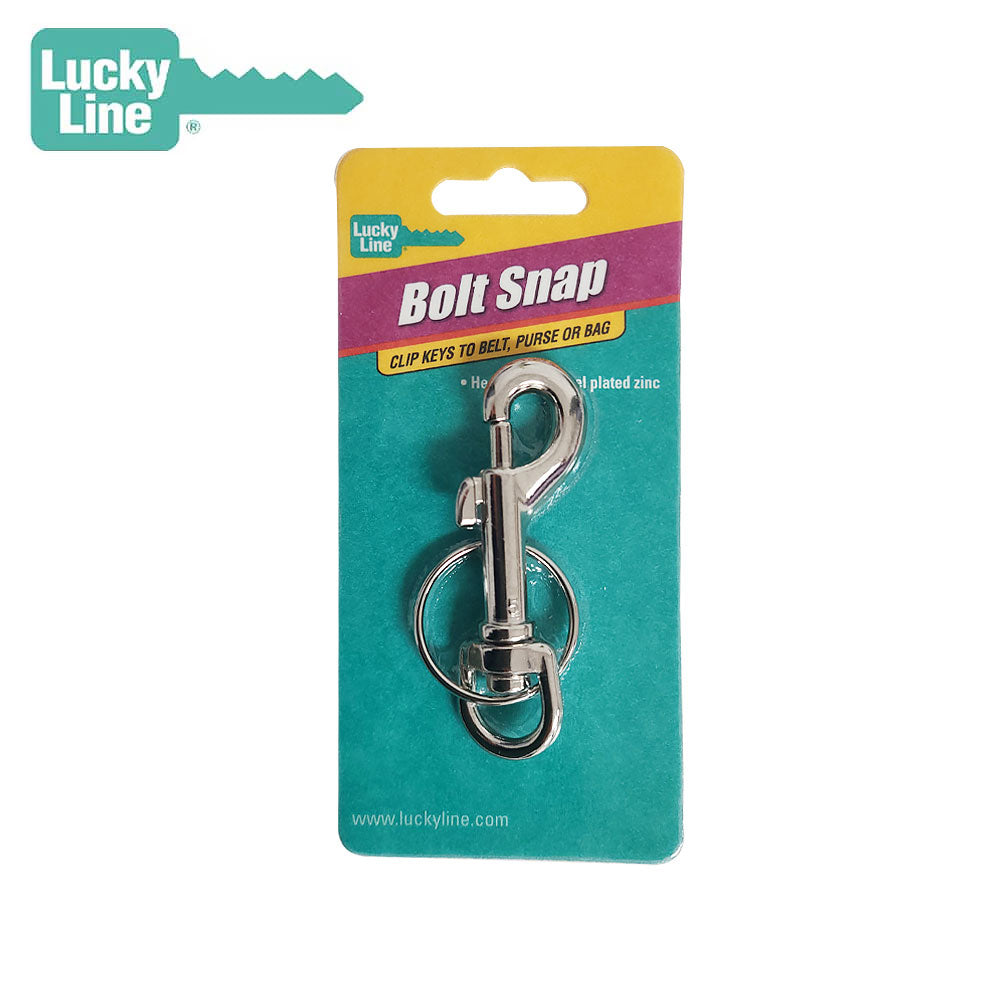Lucky Line - 45101 - Bolt Snap with Nickel-Plated Split Key Ring - 1 Pack