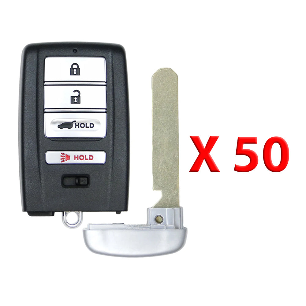 2014 - 2020 Acura MDX RDX Smart Key Shell 4B W/ Hatch Fits for FCC# KR5V1X (50 Pack) - Aftermarket