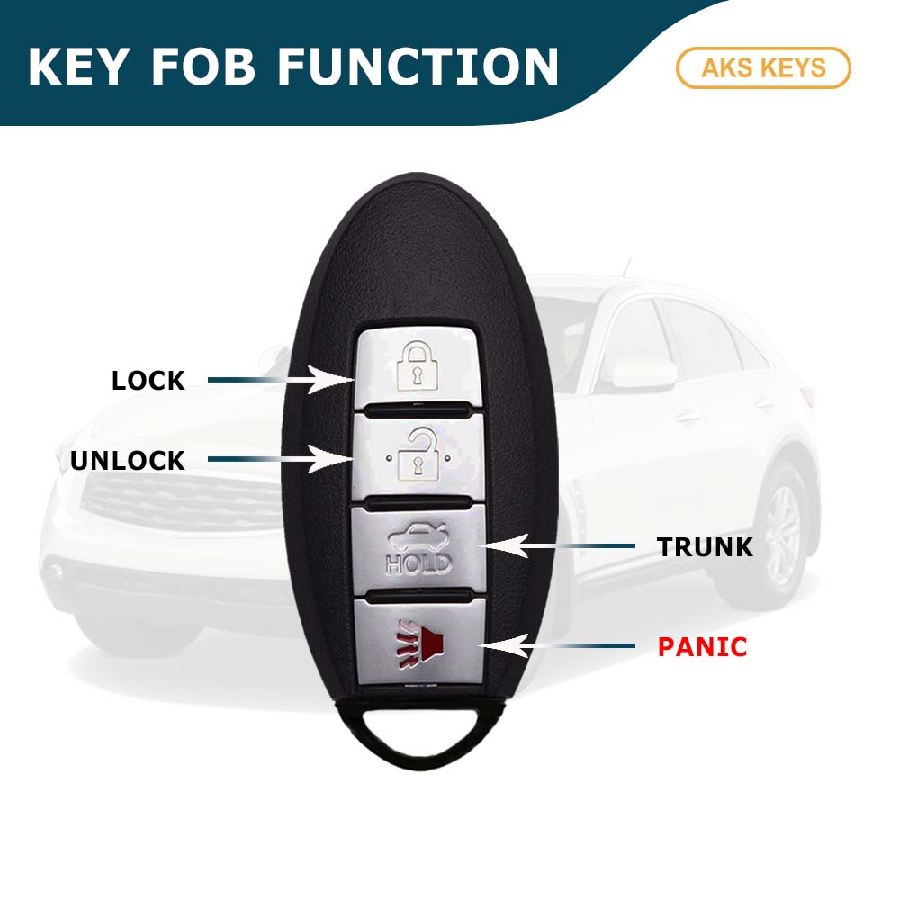 2007 - 2014 Nissan Smart Prox. Key Shell 4B (2 Pack)