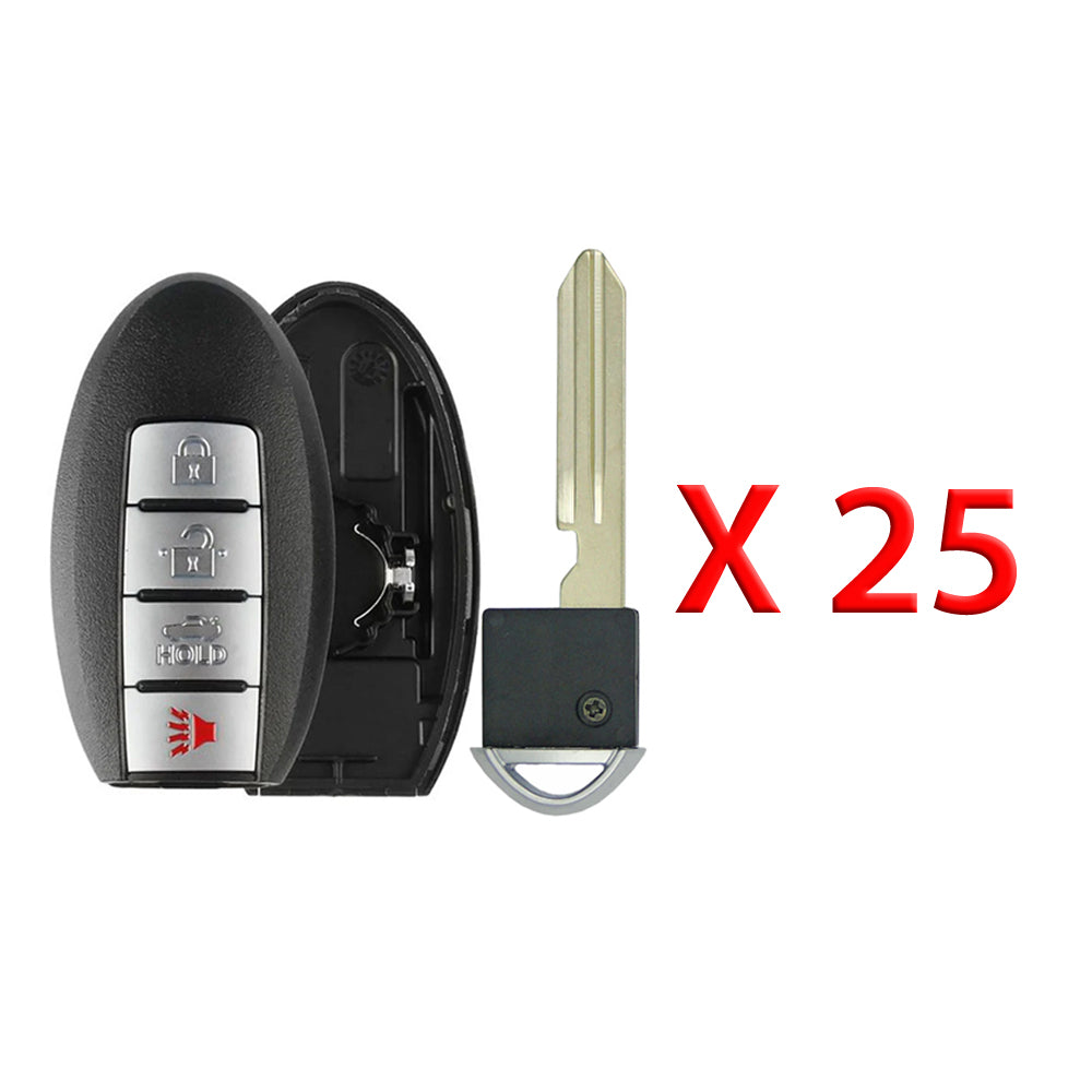 2013 - 2018 Nissan Altima Maxima Smart Key Shell 4B Fits for FCC# KR5S180144014 (25 Pack)