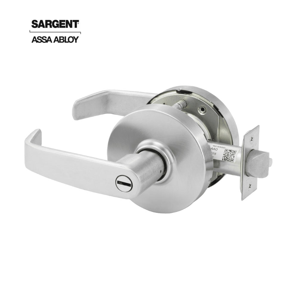 Sargent - 10XU65 - Privacy/Bathroom Cylindrical Lock - L Lever - Non-Keyed - Grade 1