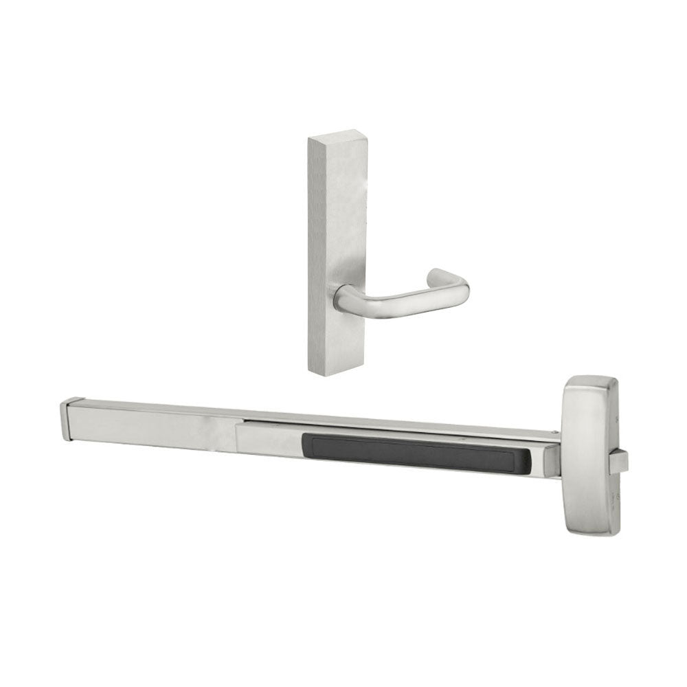 Sargent - 8873F - Rim Exit Devices with Electrified Trim - Wide Stile Pushpad - 12V - Fail Safe - Electrified Escutcheon Trim - 36" - Grade 1 - US32D (Satin Stainless Steel)