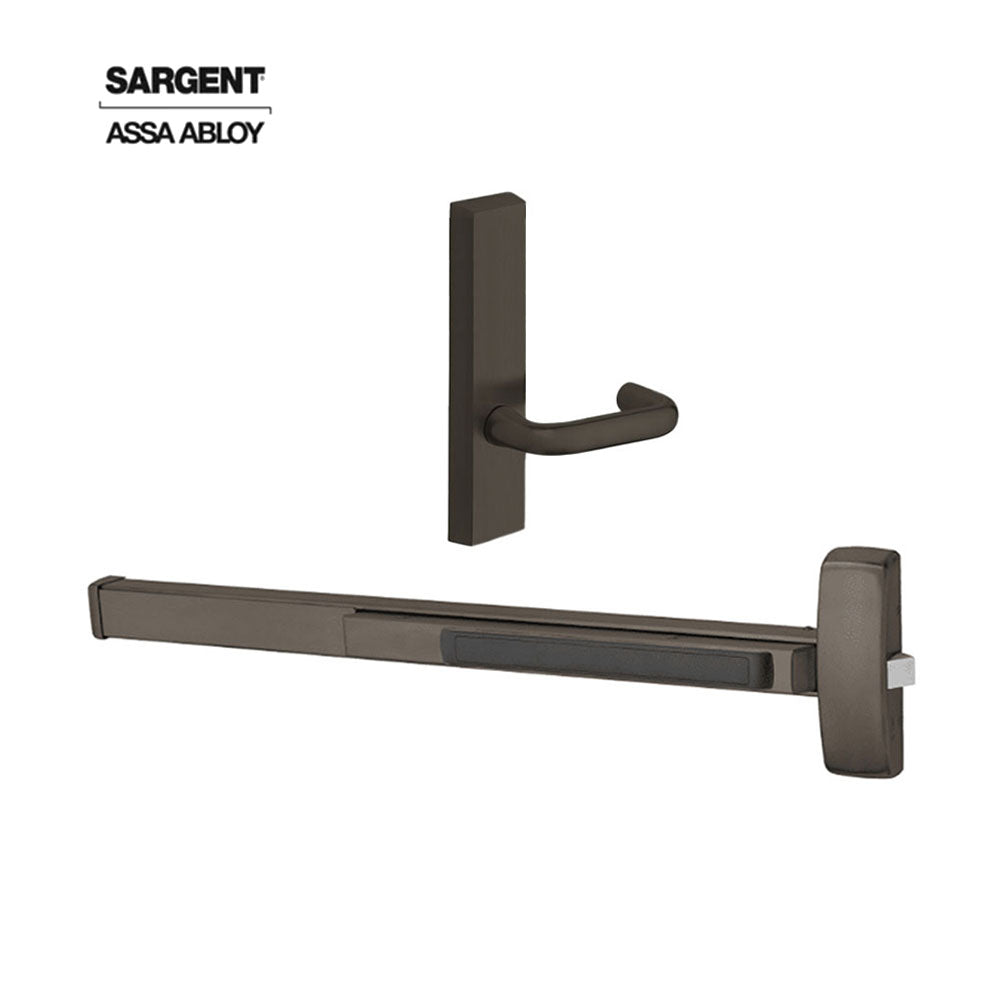 Sargent - 8874F - Rim Exit Devices with Electrified Trim - Wide Stile Pushpad - 12V - Fail Secure - Electrified Escutcheon Trim - 36" - Grade 1 - US10B (Dark Oxidized Satin Bronze Oil Rubbed)