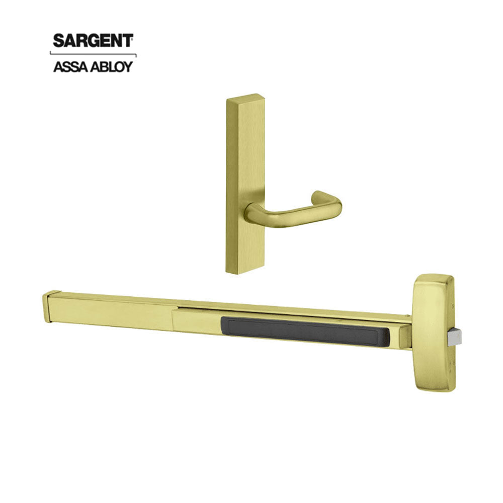 Sargent - 8874F - Rim Exit Devices with Electrified Trim - Wide Stile Pushpad - 24V - Fail Secure - Electrified Escutcheon Trim - 36" - Grade 1 - US03 (Bright Polished Brass)