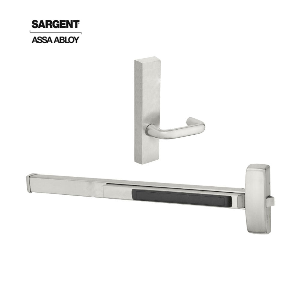 Sargent - 8874F - Rim Exit Devices with Electrified Trim - Wide Stile Pushpad - 24V - Fail Secure - Electrified Escutcheon Trim - 36" - Grade 1 - US32D (Satin Stainless Steel)