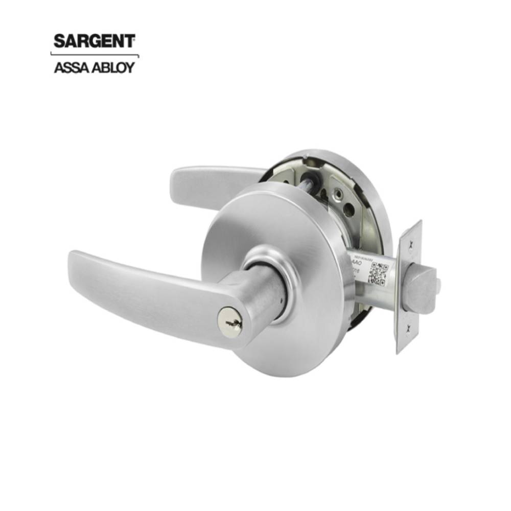 Sargent - 28-10G37 - Classroom Cylindrical Lock with 2-3/4 Backset and 4-7/8 ANSI Strike - B Lever - LA Keyway - US26D (Satin Chrome)
