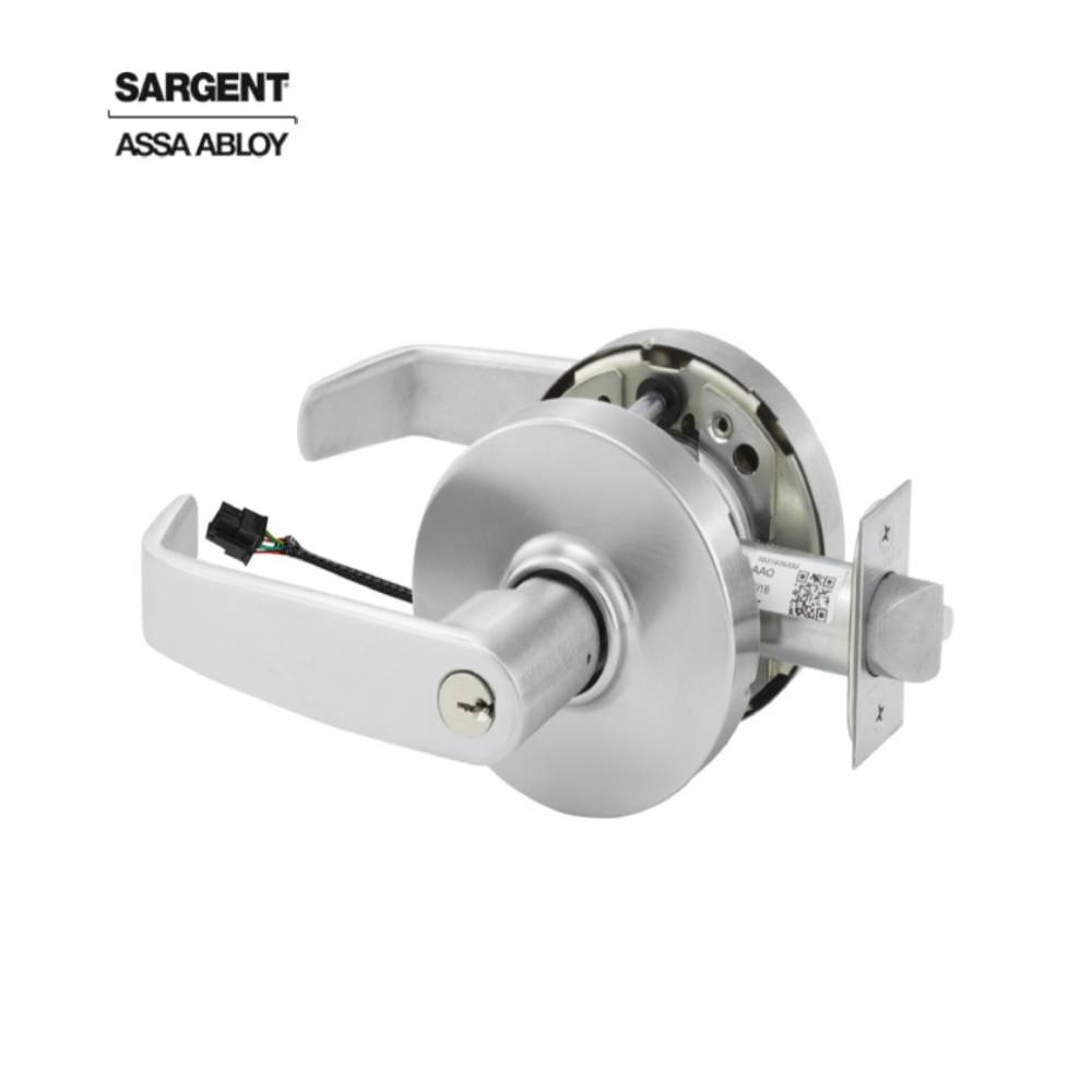 Sargent - 28-10G70 - Electrified Cylindrical Lock Fail Secure with 2-3/4 Inch Backset and 4-7/8 Inch ANSI Strike - LA Keyway - 24V - LL Design - Optional Color