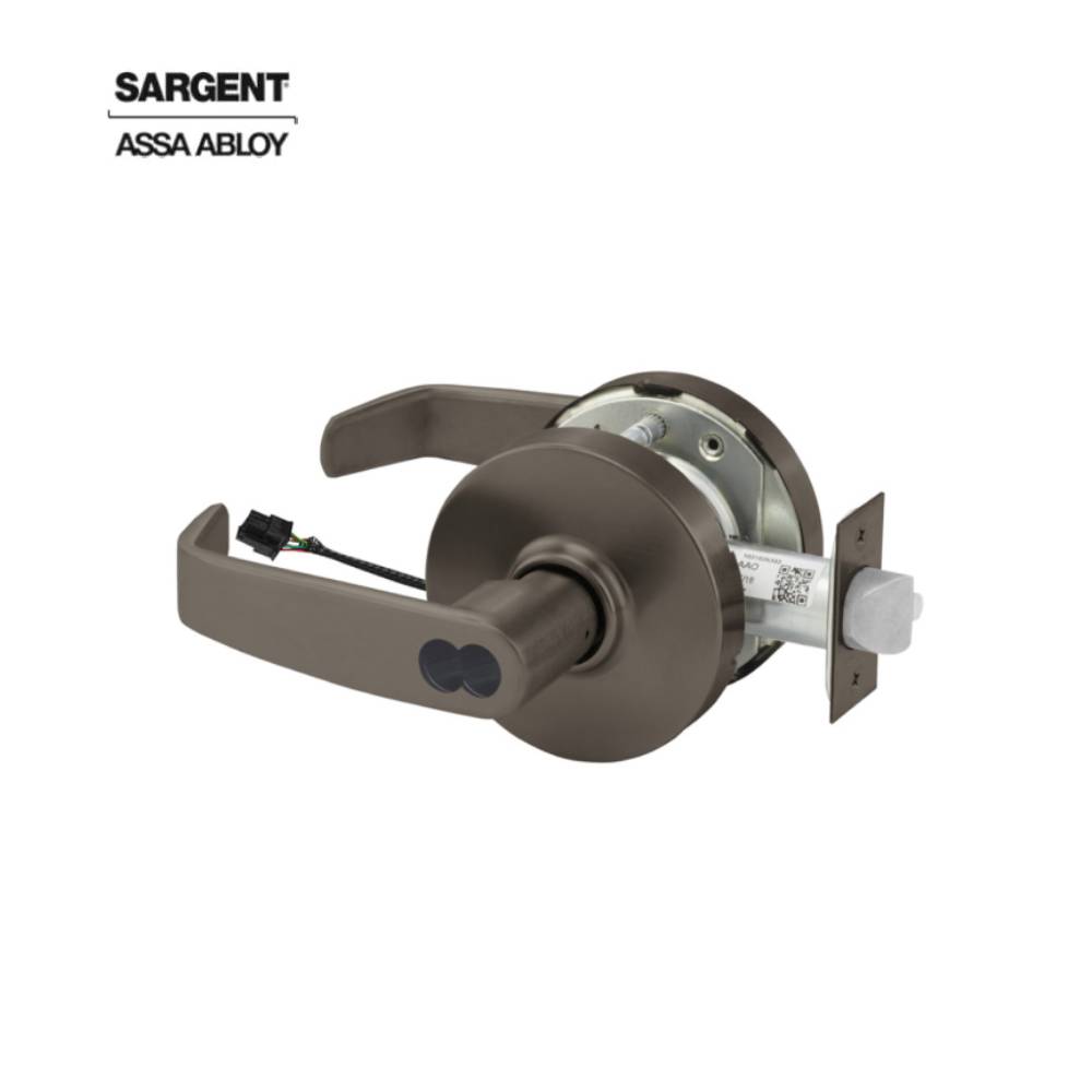 Sargent - 2870-10G70 - Electrified Cylindrical Lock Fail Secure with 2-3/4 Inch Backset and 4-7/8 Inch ANSI Strike - 24V - LL Design - SFIC Prep - Optional Color
