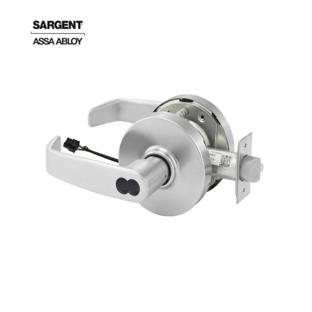 Sargent - 2870-10G70 - Electrified Cylindrical Lock Fail Secure with 2-3/4 Inch Backset and 4-7/8 Inch ANSI Strike - 24V - LL Design - SFIC Prep - Optional Color